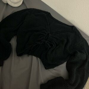 Black cover up crop top